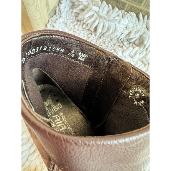 Mephisto Brown Nubuck Leather Foldover Cuff Zip Ankle Boots Size 6.5 - Picture 8 of 8